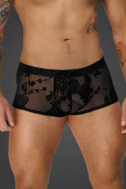 Noir Handmade Flock Embroidery Shorts