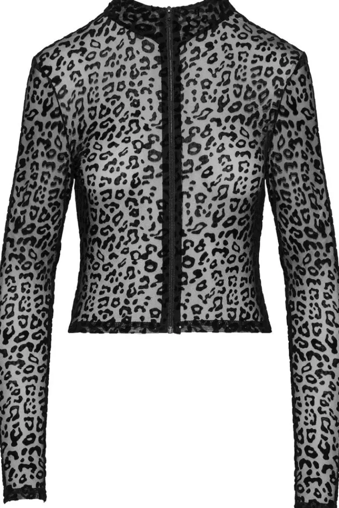 Noir Handmade Leopard Flock Top