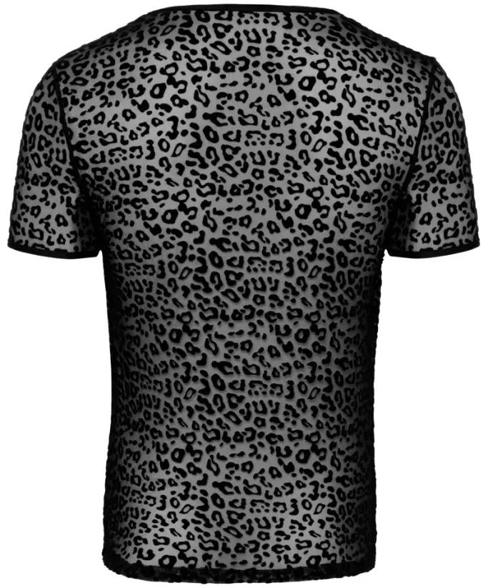 Noir Handmade Leopard Flock V-neck T-Shirt