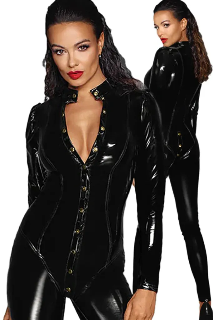 Noir Handmade Long Button Catsuit