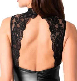 Noir Handmade Powerwetlook Sleeveless Jumpsuit