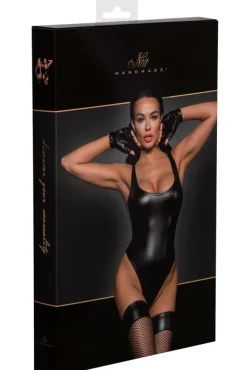 Noir Handmade Powerwetlook Body with high cut bottom hem