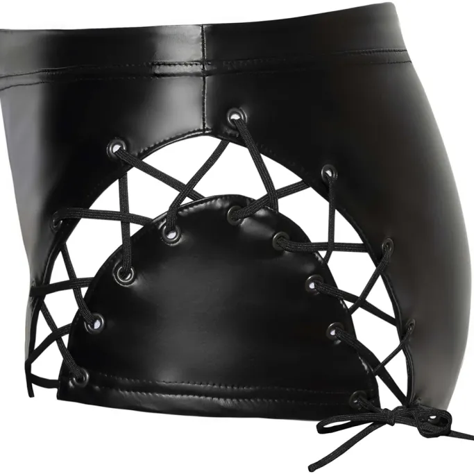 Noir Handmade Powerwetlook Laced Shorts