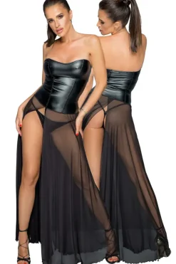 Noir Handmade Rhinestone Corset Dress