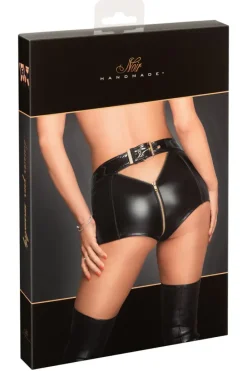 Noir Handmade Sexy Shorts with Full Zip