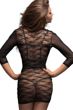 Noir Handmade Short Black Lace Dress