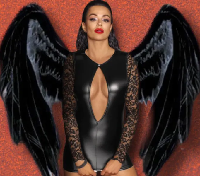 Noir Handmade Short Powerwetlook Dress