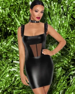 Noir Handmade Short Powerwetlook Dress