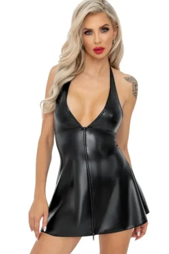 Noir Handmade Short Wetlook Dress