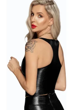 Noir Handmade Snake Skin Style Wetlook Top