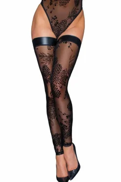 Noir Handmade Tulle Powerwetlook Flock Stockings