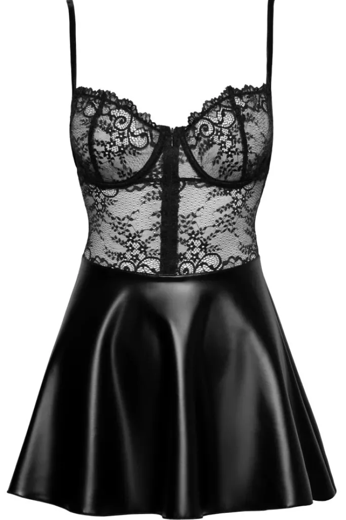 Noir Handmade Wetlook and Lace Dress