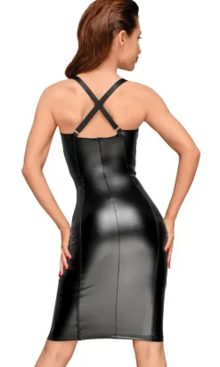 Noir Handmade Wetlook and Mesh Dress (XL)