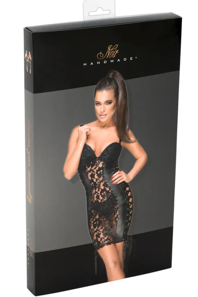 Noir Handmade Wetlook and Lace Dress