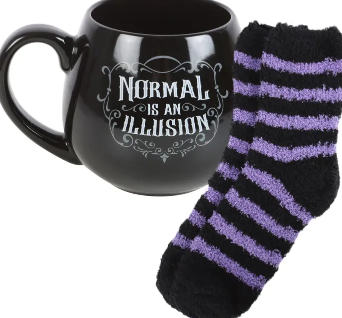 Something Different Normal is an Illusion Gothic Mug and Socks Set
