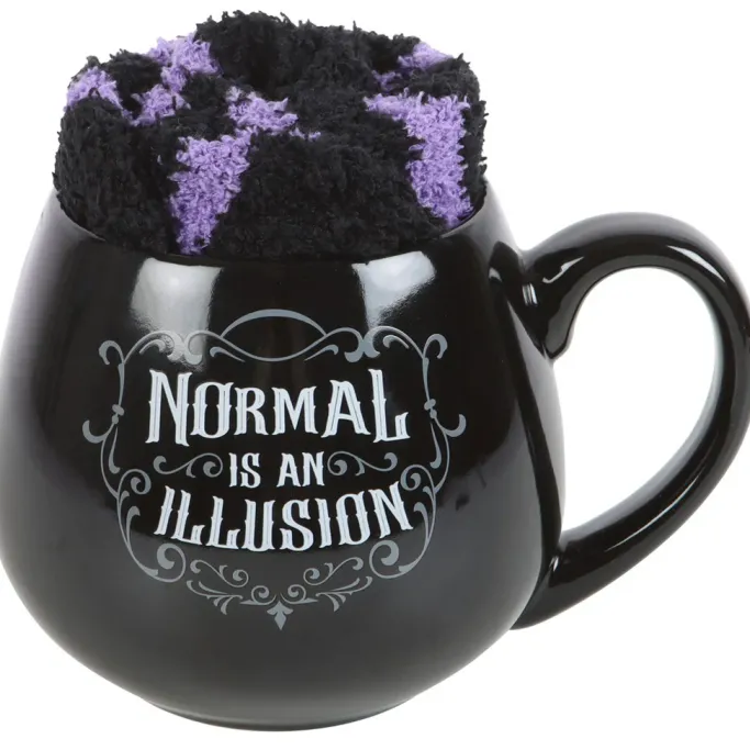 Something Different Normal is an Illusion Gothic Mug and Socks Set