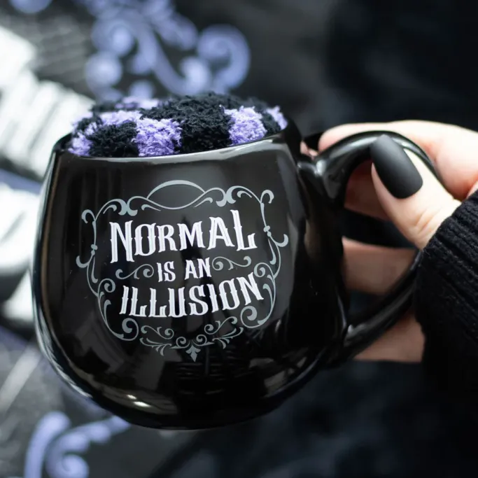 Something Different Normal is an Illusion Gothic Mug and Socks Set