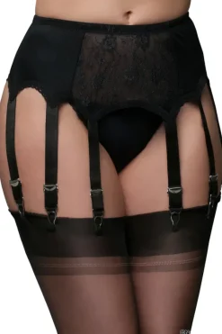 Nylon Dreams 10 Strap Suspender Belt Black