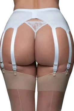 Nylon Dreams 10 Strap Suspender Belt White
