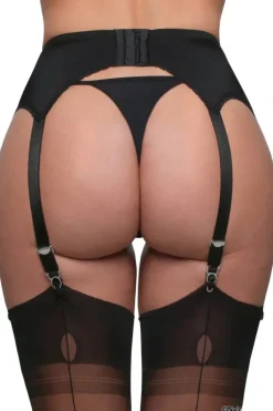 Nylon Dreams 4 Strap Suspender Belt Black