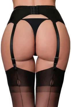 Nylon Dreams PVC 6 Strap Suspender Belt Black