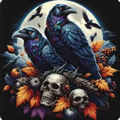 Oakhart Industries Oakhart Black Raven and Skulls Mug Art080