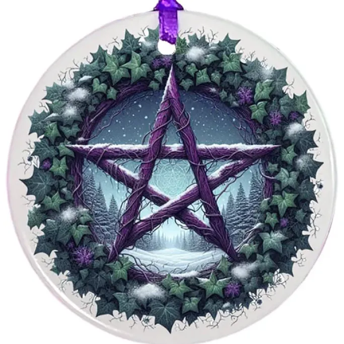 Oakhart Industries Oakhart Purple Pentagram Christmas Ornament