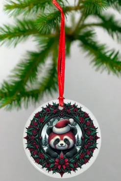 Oakhart Industries Oakhart Red Panda Santa Christmas Ornament