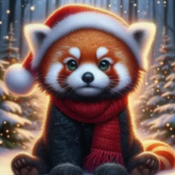 Oakhart Industries Oakhart Red Panda Santa Christmas Card