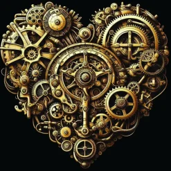 Oakhart Industries Oakhart Steampunk Heart Valentine Card