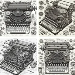 Oakhart Industries Oakhart Steampunk Typewriter Coaster Set