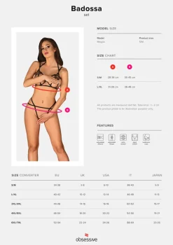 Obsessive Badossa Bra and Thong (L/XL)