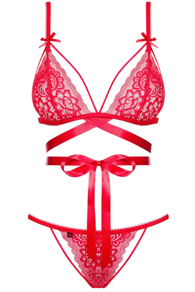 Obsessive Lovlea Red Lingerie Set (L/XL)