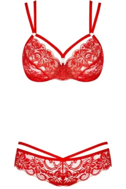 Obsessive Red Bra and Thong Set