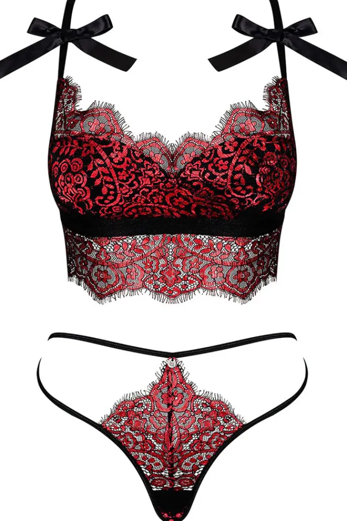 Obsessive Red Essia Lingerie Set