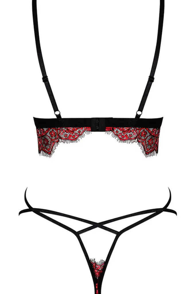 Obsessive Red Essia Lingerie Set
