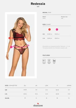 Obsessive Red Essia Lingerie Set