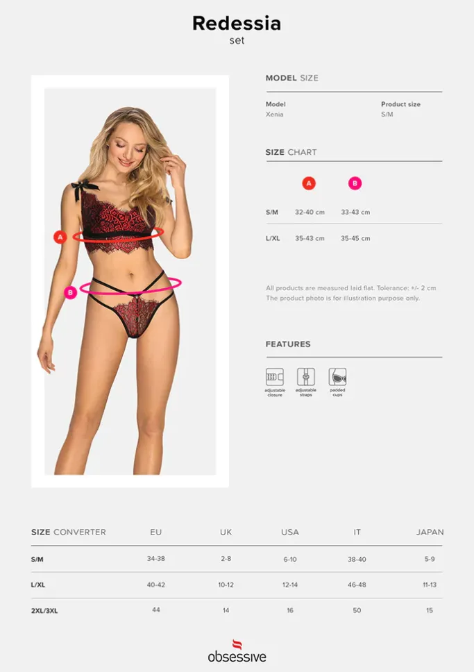 Obsessive Red Essia Lingerie Set