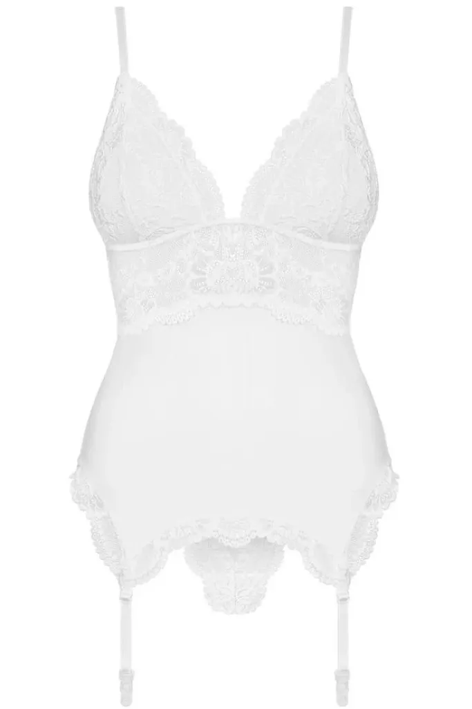 Obsessive White Basque Corset