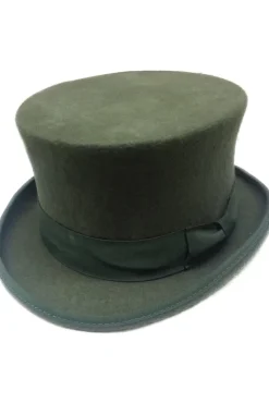 Euro Accessories Olive Green Wool Felt Steampunk Top Hat