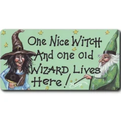 Something Different One Nice Witch And One Old Wizard Live Here Smiley Fridge Magnet