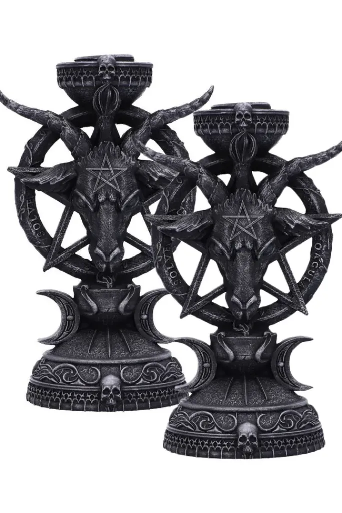Nemesis Now Pair of Light of Baphomet Candle Holders
