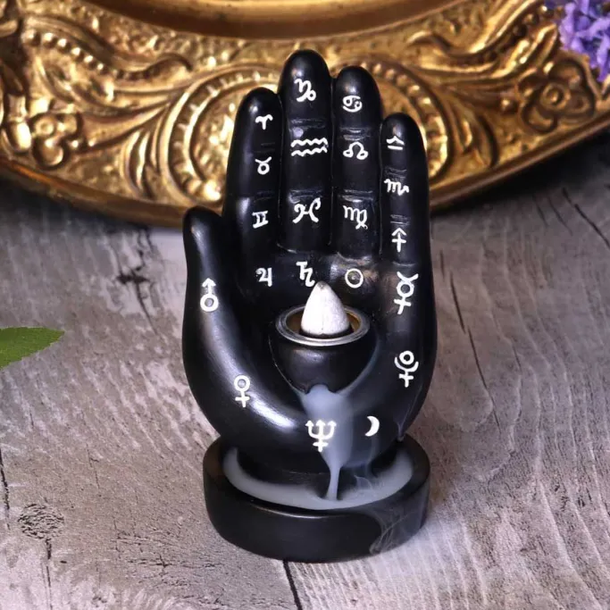 Nemesis Now Palmistry Backflow Incense Burner Black