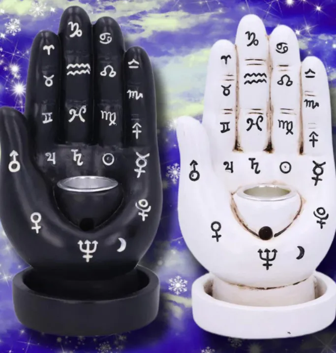 Nemesis Now Palmistry Backflow Incense Burner Black