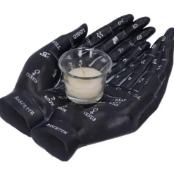 Nemesis Now Palmists Guide Black Tealight Holder