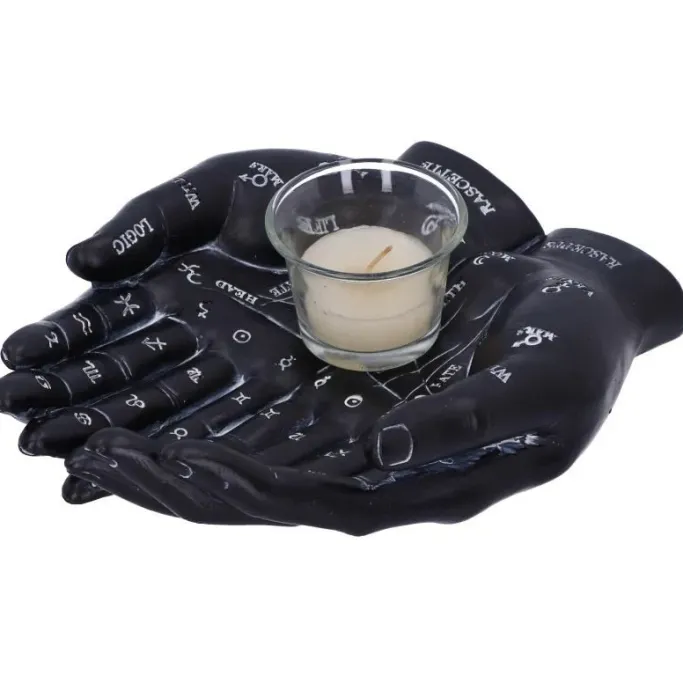 Nemesis Now Palmists Guide Black Tealight Holder