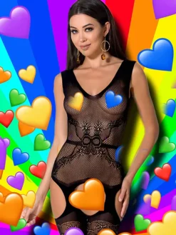 Passion Lingerie Passion Bodystocking BS062 Black