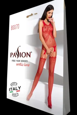 Passion Lingerie Passion Bodystocking BS070 Red