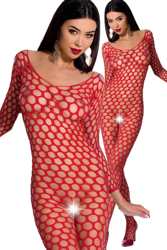 Passion Lingerie Passion Bodystocking BS077 Red