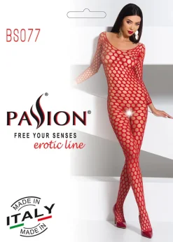 Passion Lingerie Passion Bodystocking BS077 Red